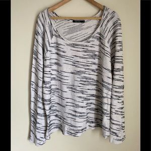 NWOT OBEY cotton knit blue and white top